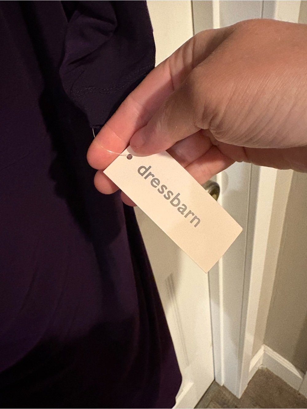 Deep Purple Gathered Midi Dress with Side Detail - Picture 3 of 6